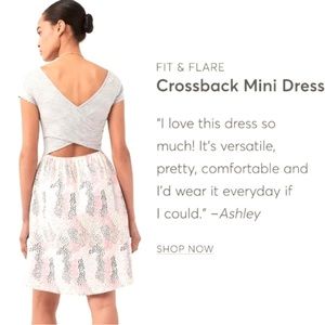 Pact Gray and White Crossback Mini Dress